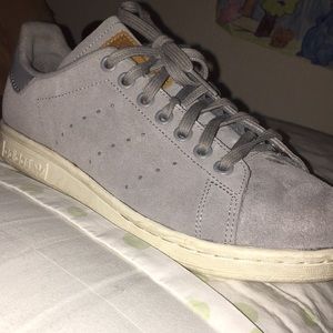 Grey suede adidas Stan Smiths